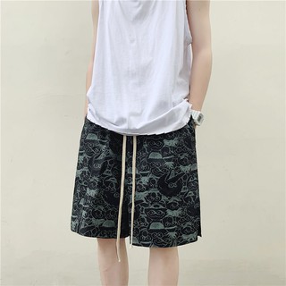 Quần Short Ống Rộng In Họa Tiết Hoạt Hình Phong Cách Hàn Quốc Dành Cho Nam