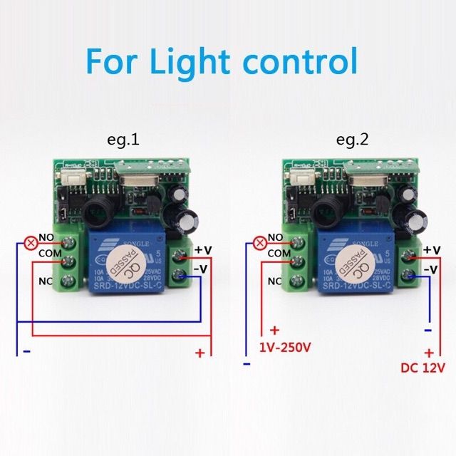 Bộ điều khiển không dây nguồn 12 v tự học lệnh