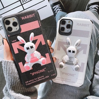 Ốp Lưng Da IMD Full dòng máy Hình Nổi Rabbit Off White