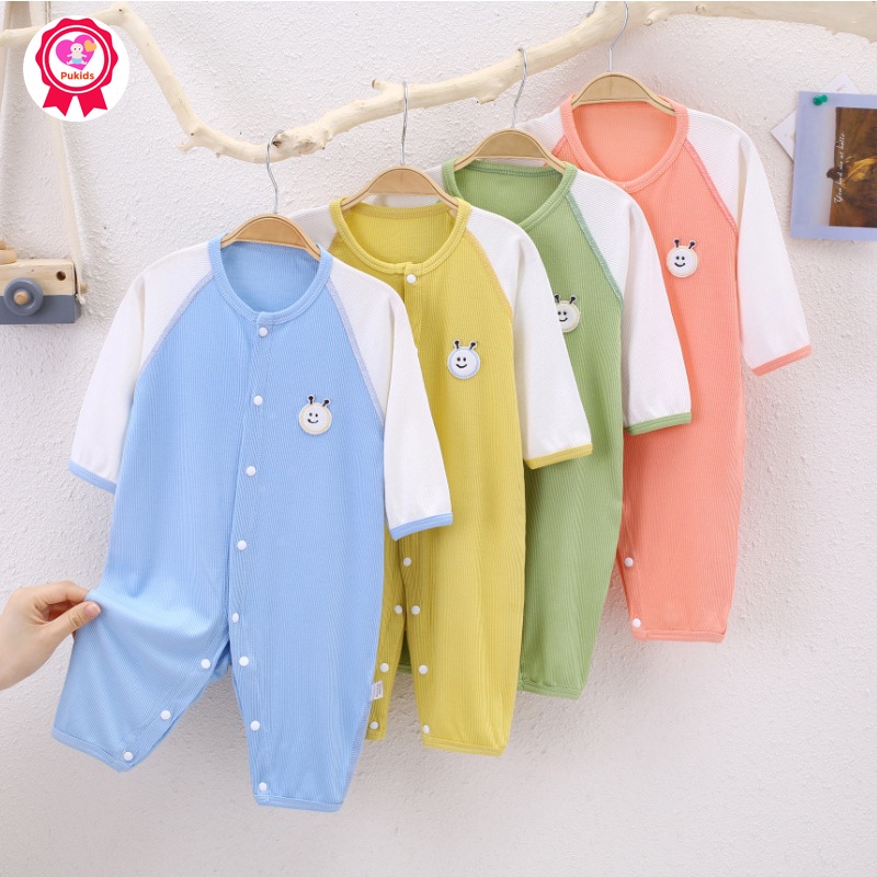 Bộ body tăm tre dài tay cho bé trai bé gái bodysuit liền thân hàng xuất Hàn cao cấp _ BD16