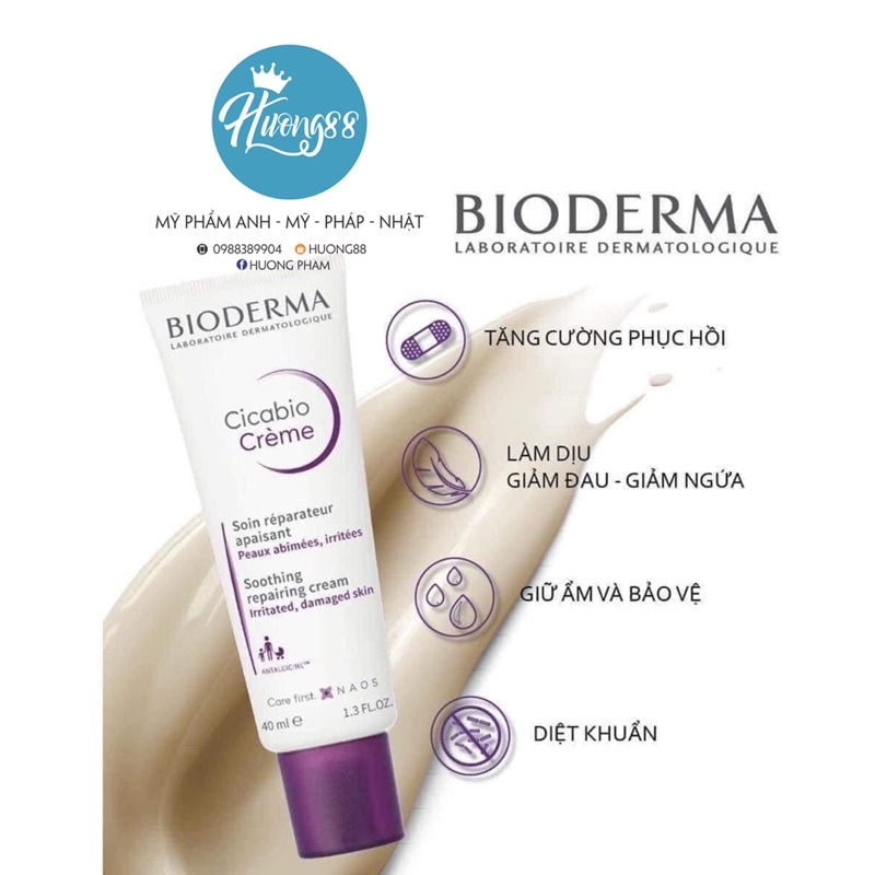 Kem Dưỡng Phục Hồi Da Bioderma Cicabio Cream 40ml Pháp