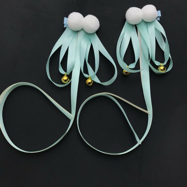 Kẹp tóc hai bên đính chuông - cục bông cực yêu, phù hợp đồ cổ trang, trẻ em, người lớn đều được.