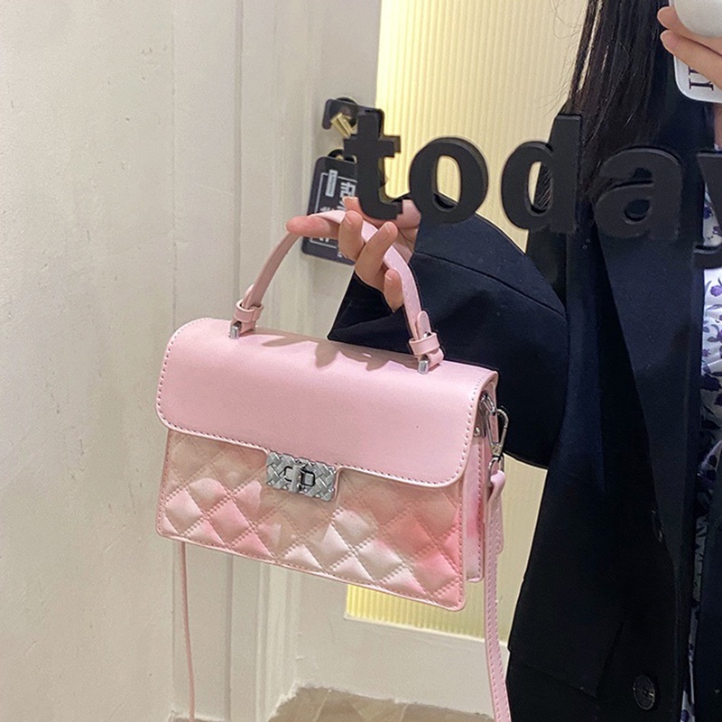 Túi Đeo Vai Màu gradient Họa Tiết Hình Thoi Thời Trang Cho Nữ