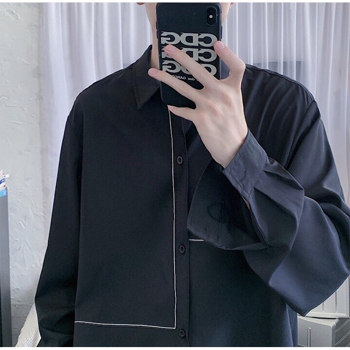 Áo sơ mi nam nữ form rộng 2N Unisex somi kẻ khoác ngoài số 20