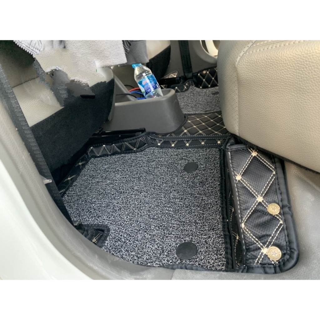 Thảm lót sàn 5D, 6D da PU cao cấp cho xe Kia Morning 08-21, chống nước, không mùi, phủ kín 90% sàn xe