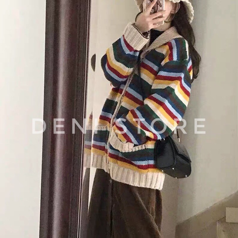 Áo khoác len cardigan kẻ Vintage🍂🍂🍂