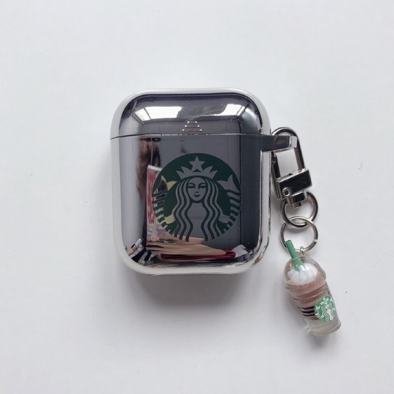 Case Airpods 1/2 /Pro Vỏ Ốp Tai Nghe Hình Starbuck Chất Liệu Tráng Gương  Kèm Móc Xinh  - Mr.Case ẢiPodsy