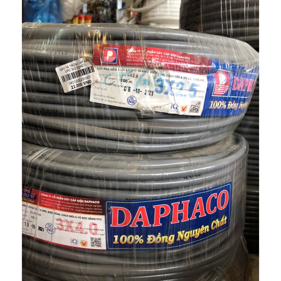 Dây Điện DPC Tròn Xám 3 Lõi (3x1.5 3x2.5 3x4.0 3x6.0) Bán lẻ theo mét