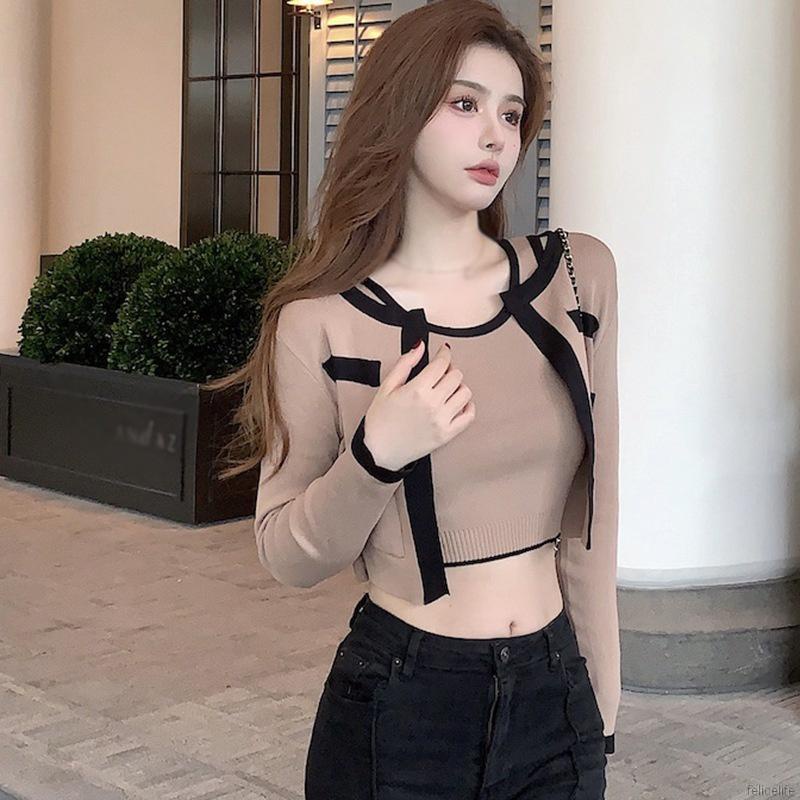 Áo khoác cardigan cổ tròn màu sắc thời trang cho nữ