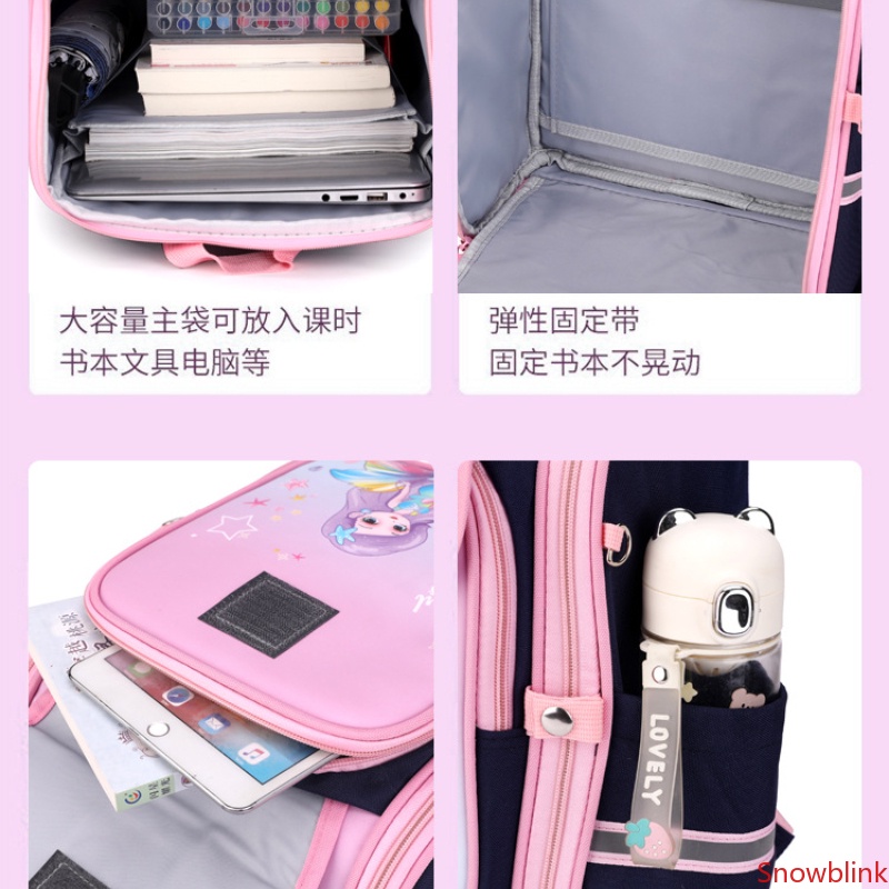 Ba Lô Đi Học Có Bánh Xe Kéo Dễ Thương Với 6 Tấm Lót Bậc Thang Cho Bé Gái