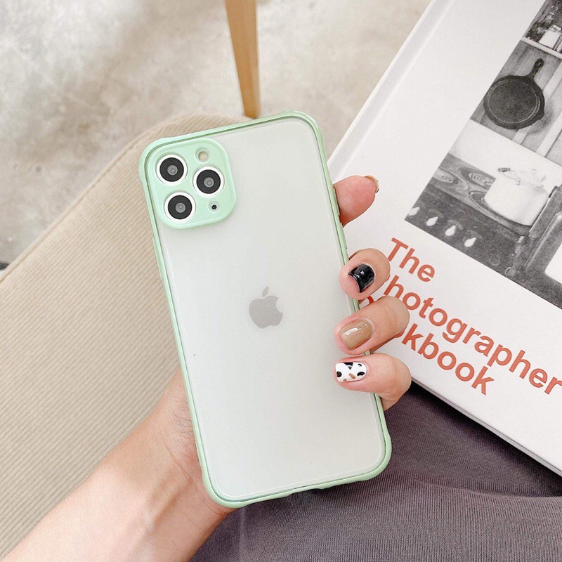 Ốp Lưng Iphone Chống Sốc Bảo Vệ Camera Lưng Nhám Viền Màu Xs Max/11/11Pro Max | BigBuy360 - bigbuy360.vn