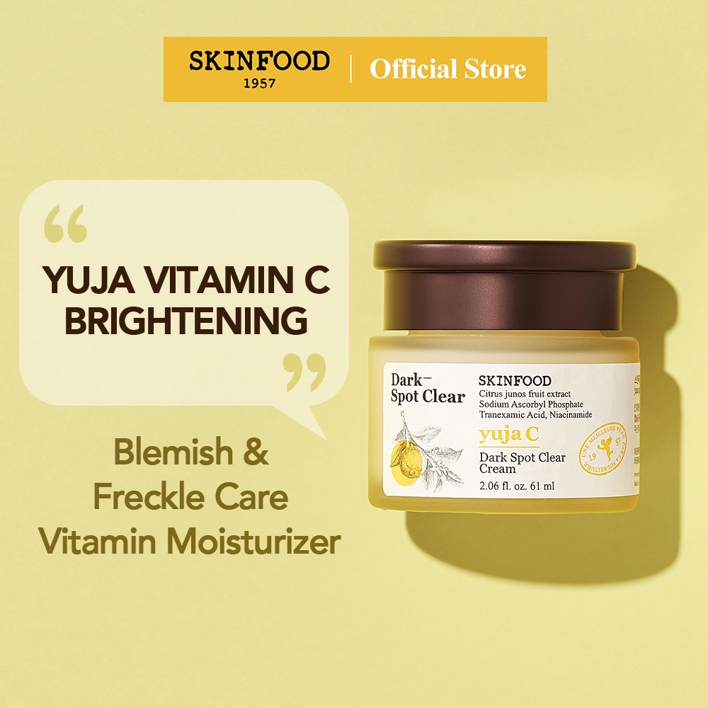 [SKINFOOD] yuja c tối tăm điểm kem rõ ràng 61ml / tối tăm điểm & tàn nhang ngừa / làm sáng / Yuja C Dark Spot Clear Cream