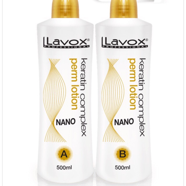 Cặp thuốc uốn vạn năng Keratin Nano COMPLEX LAVOX 500mlx2 ( New )