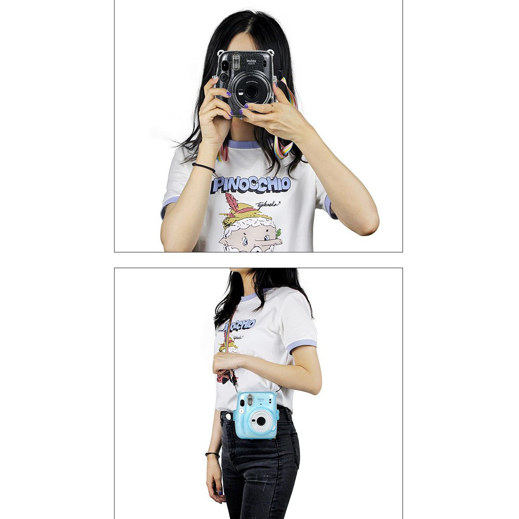 Túi Đựng Máy Ảnh Cho Fujifilm Instax Mini 11 Kèm Dây Đeo Màu Cầu Vồng