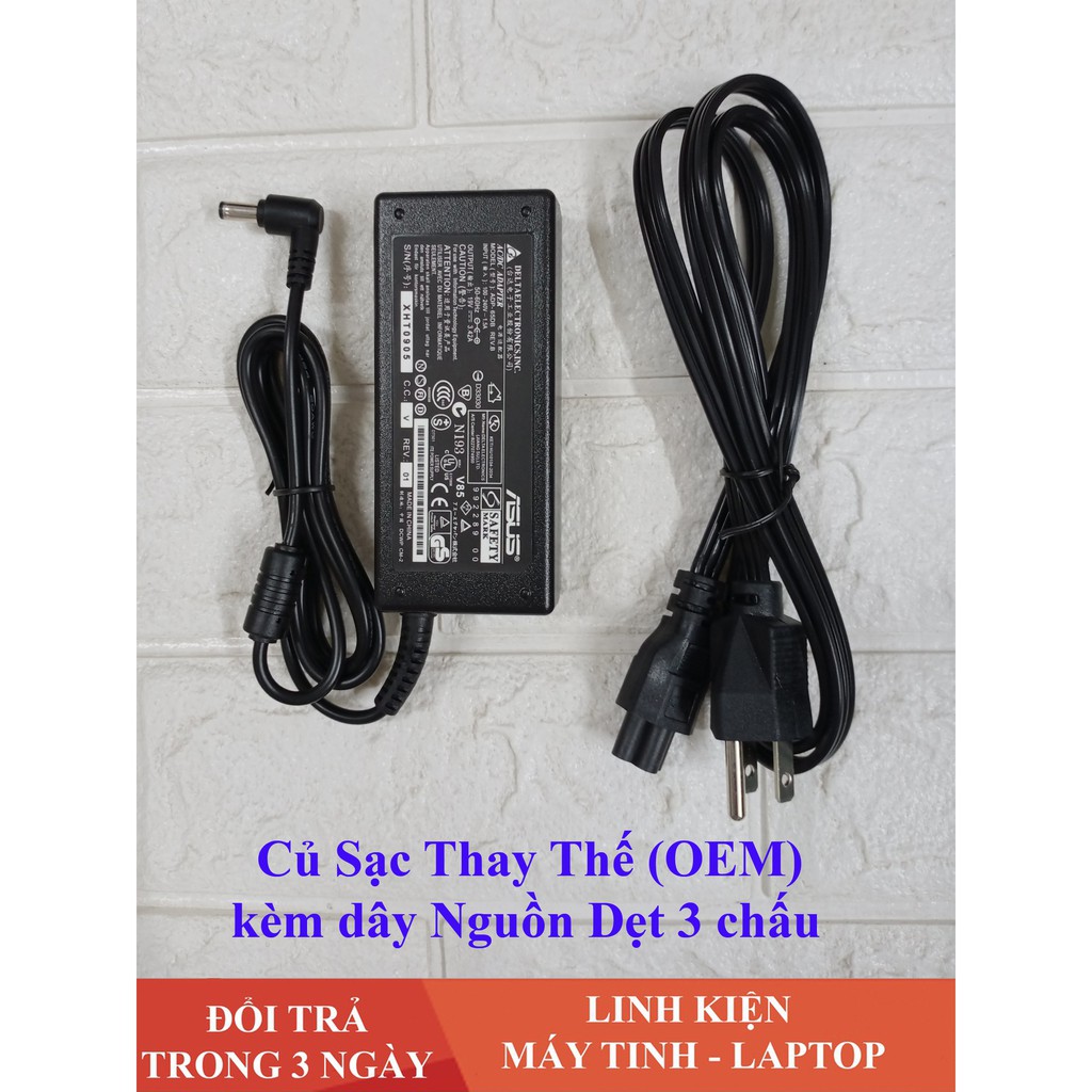 Sạc laptop Asus 19V 3.42A - kèm dây Nguồn (New 100%)