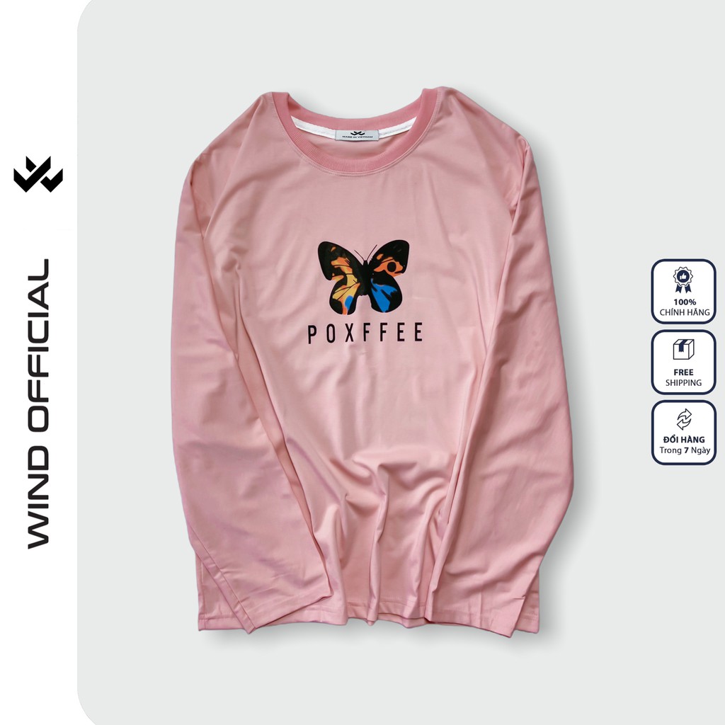 Áo thun tay dài WIND phông unisex form rộng POXFFF nam nữ cotton oversize ulzzang