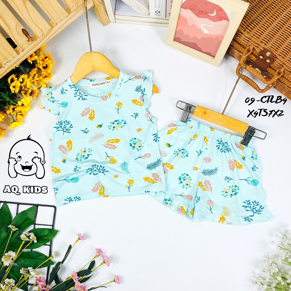 Bộ minkymom bé gái cánh tiên Vải Thun Lạnh, Hàng Chính Hãng Minlybaby Unibaby CTLB4