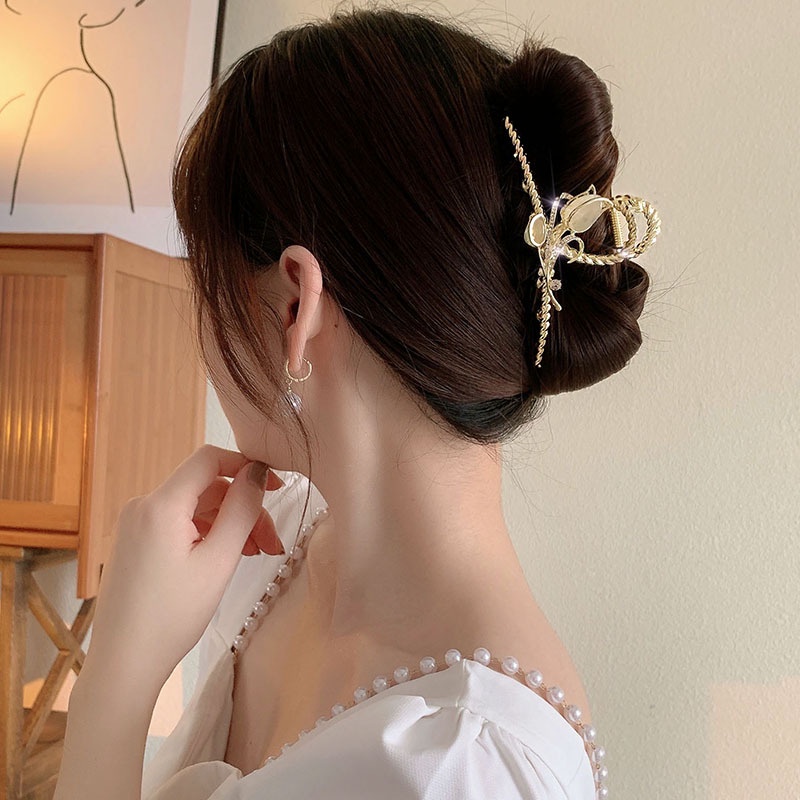 Kẹp Tóc Đính Đá Ngọc Trai Thời Trang Cho Nữ