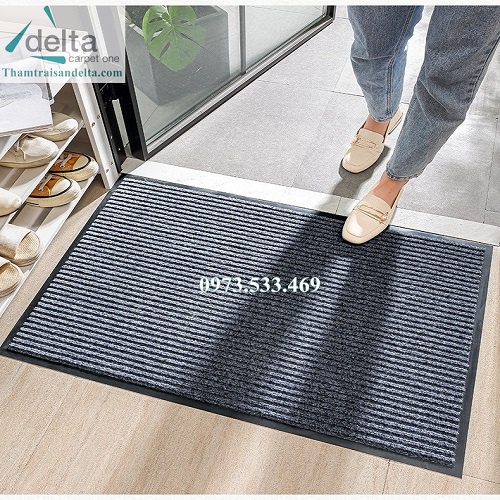 Thảm chùi chân sợi len hút nước đế cao su chống trơn an toàn 40x60cm