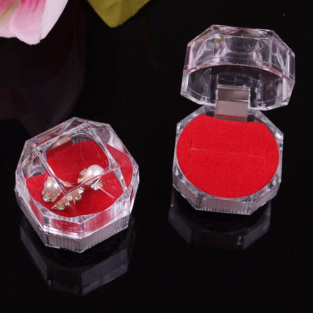 1 hộp đựng trang sức hình bát giác trong suốt nhiều màu thời trang cho nữ