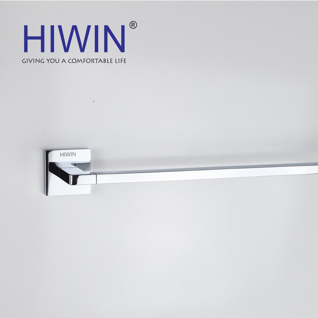 Giá treo khăn, thanh vắt khăn đơn nhà tắm chất liệu đồng mặt gương HIWIN Y-1208