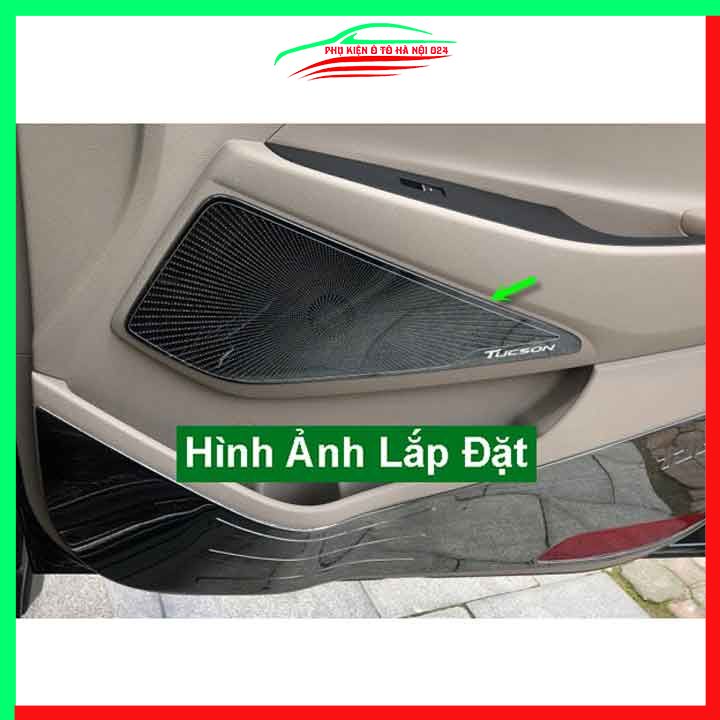 Bộ ốp màng loa Tucson 2016-2021 chuẩn theo xe vân Titan chống xước trang trí nội thất ô tô