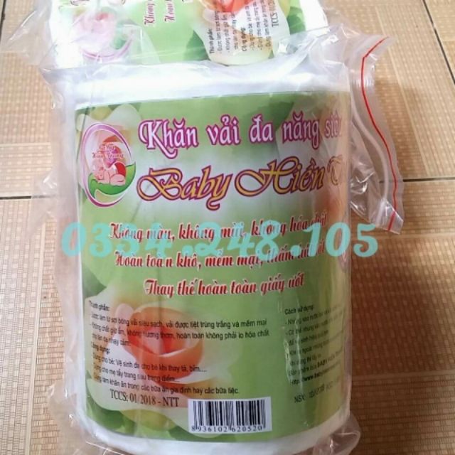 Khăn vải đa năng Baby Hiền Trang cuộn to, 330-350gr