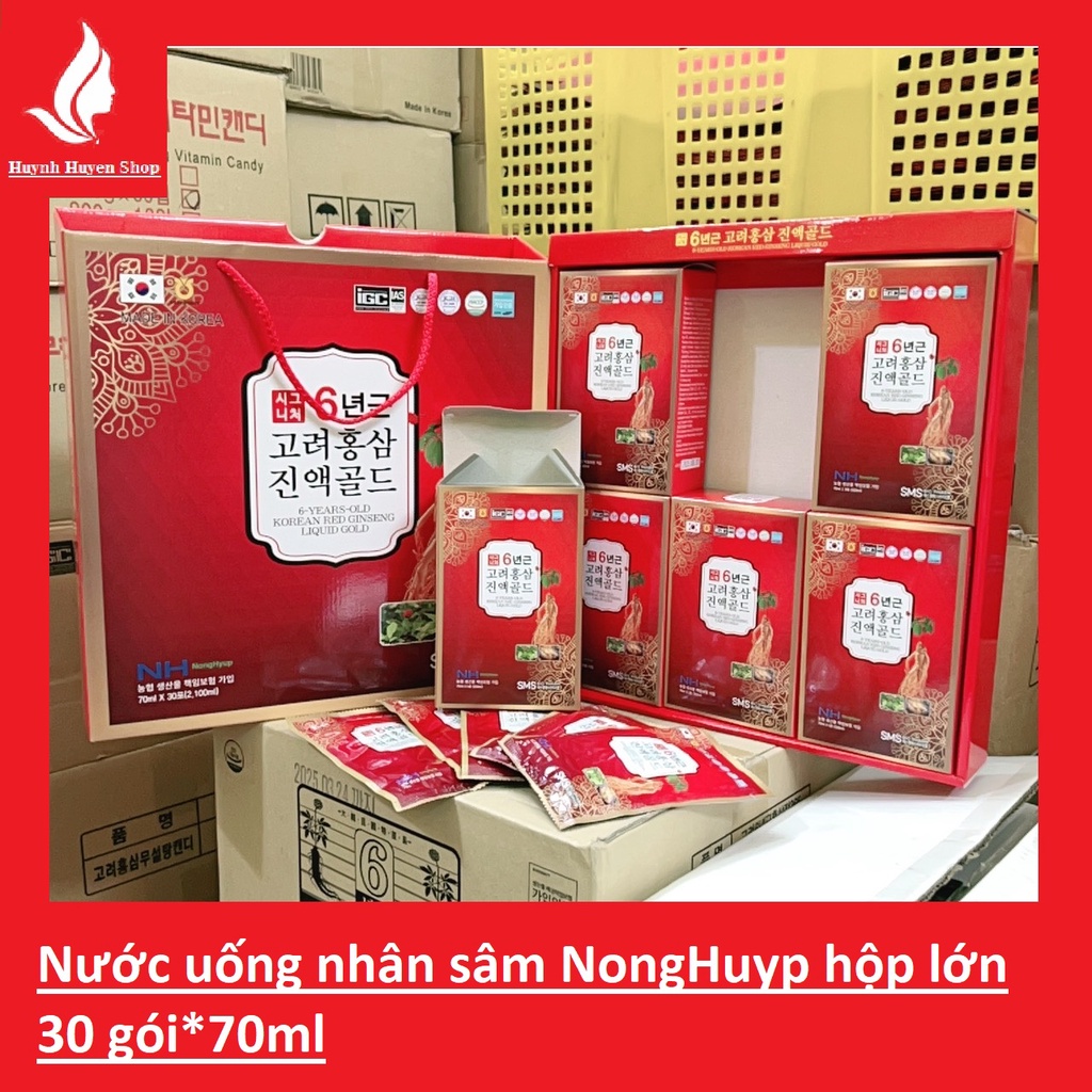 Nước uống nhân sâm NongHuyp Hàn Quốc hộp lớn 30 gói*70ml