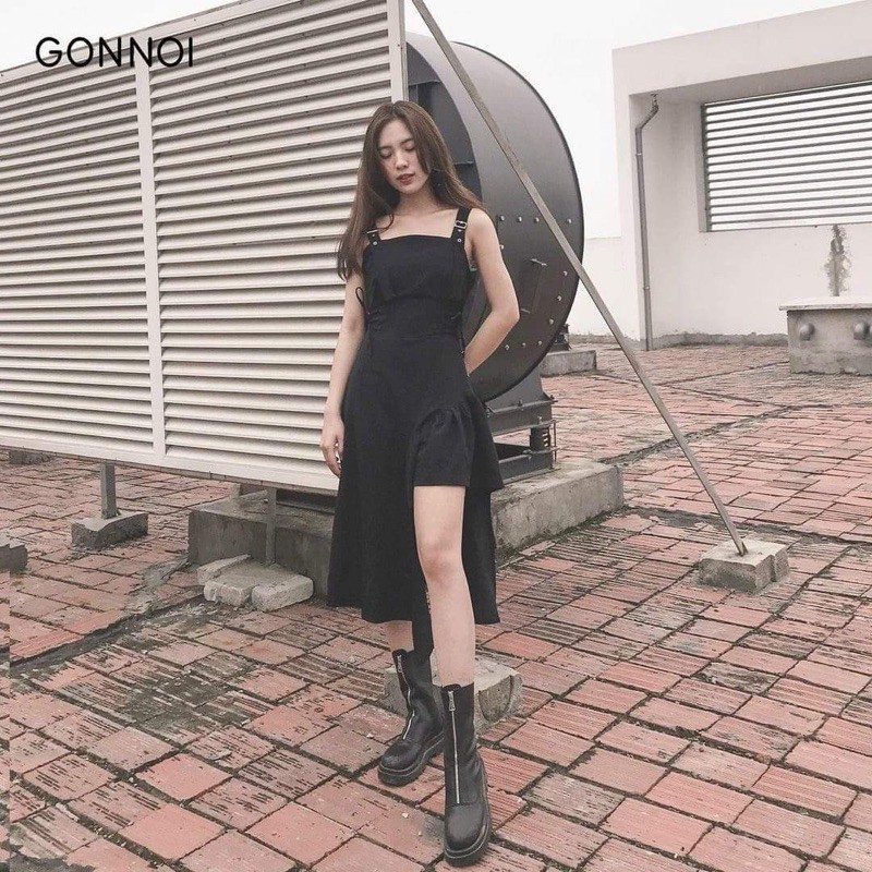 Váy hai dây xẻ nơ eo KA8