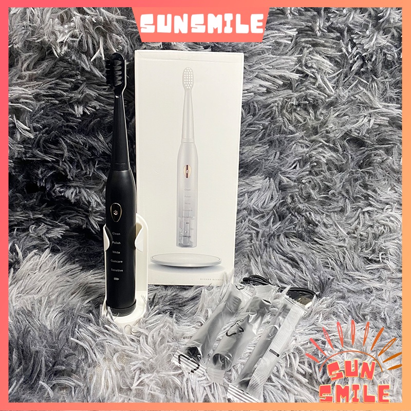 Bàn chải điện sonic X1 Sun Smile bàn chải máy đánh răng cho người lớn, 5 chế độ chăm sóc răng