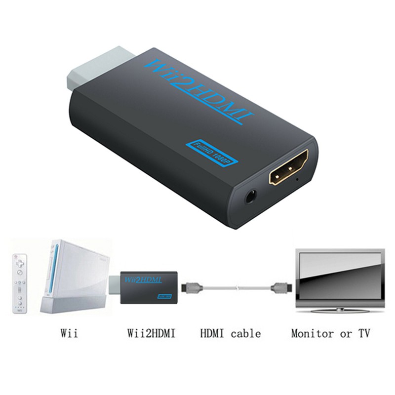 Bộ Chuyển Đổi Cổng Wii Sang Hdmi 1080p Full Hd Tv Audio 3.5 mm Hỗ Trợ Hdmi 480p 3.5mm Cho Hdtv Wii Sang Hdmi Tiện Lợi