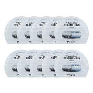 Hộp 10 Miếng Mặt nạ Sáng da BNBG Vita Cocktail Brightening Foil Mask Intensive Whitening 30ml