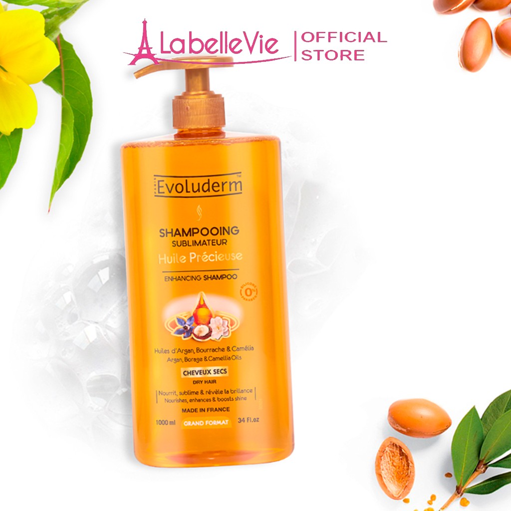 Dầu gội tinh dầu Evoluderm Huile Precieuse Shampoo 1000ml