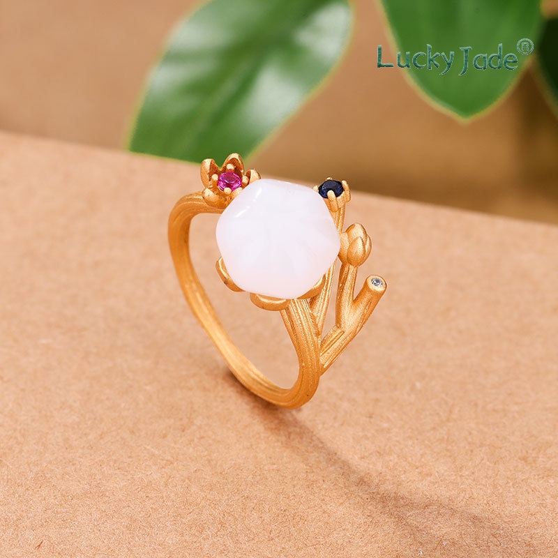 Miễn Phí Vận Chuyển Nhẫn Hở Bằng Bạc S925 Phong Cách Retro Trung Hoa Phổ Biến