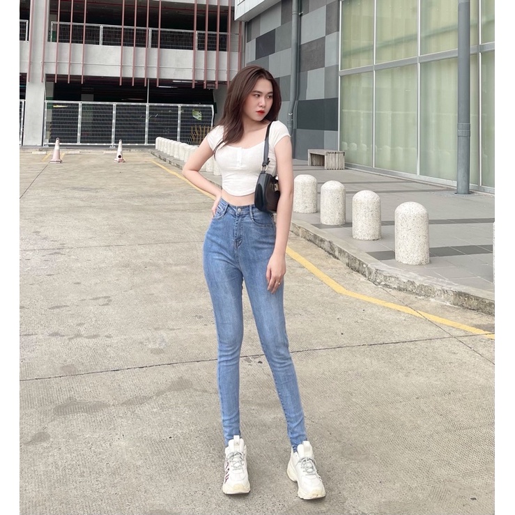 Quần Jeans Skinny  Nữ Lưng Cao Tôn Dáng  Lai Cắt 3 màu Shop YuRi Jeans (Hình Thật Shop Chụp Kèm Video) YURI001
