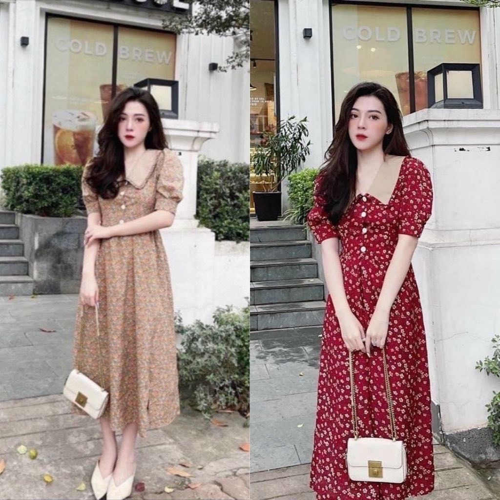 Đầm bầu dáng suông bigsize thiết kế hoa nhí thời trang đi biển mùa hè thoáng mát sang chảnh