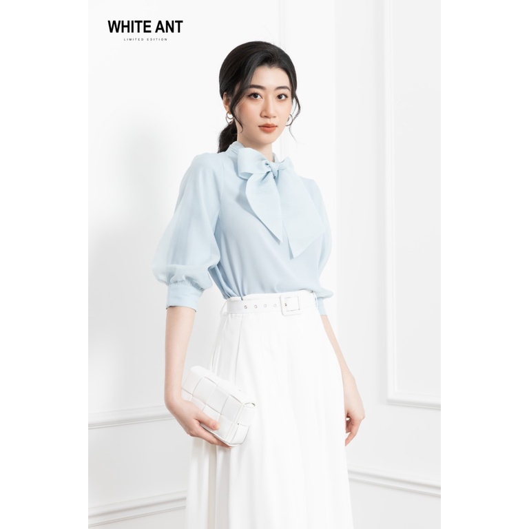 Áo Sơ Mi Nữ Công Sở Cổ Nơ Tay Lỡ WHITE ANT Thiết Kế Tay Bồng