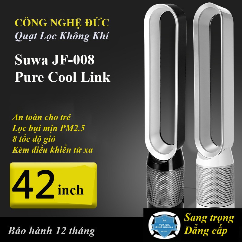Lọc Không Khí Quạt Không Cánh thế hệ mới❤️SUWA JF-008 Pure Cool Link❤️Lõi lọc HEPA tạo ion âm có điều khiển từ xa