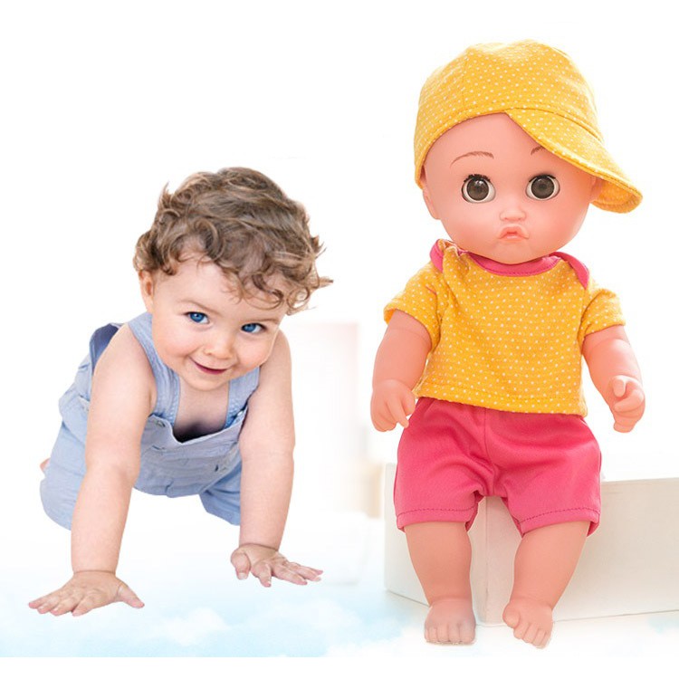 {Xã Lỗ} Búp Bê 35 cm Nhựa Mềm Kona Mắt Chớp Chu Mỏ 14 inch doll