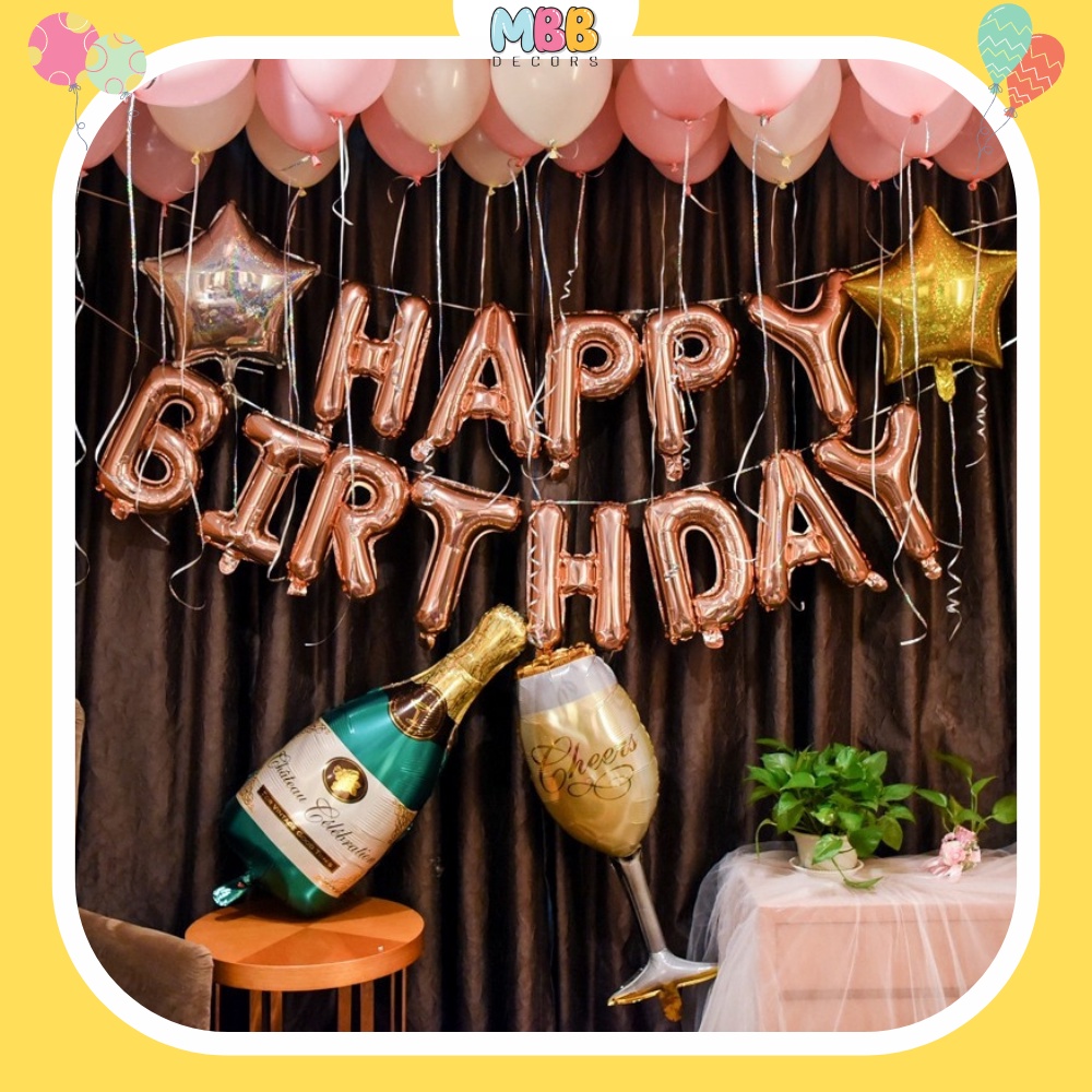 [TPHCM - TẶNG ỐNG THỔI] Bóng Chữ HAPPY BIRTHDAY Cao 40cm (CÓ DÂY TREO), Bóng Chữ Trang Trí Sinh Nhật Tiệc Tùng Nhiều Màu