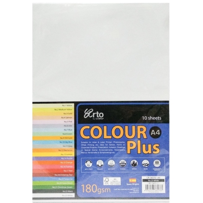 [LỖ STORE] Giấy bìa màu Arto CAMPAP 180gsm 10 tờ - A4