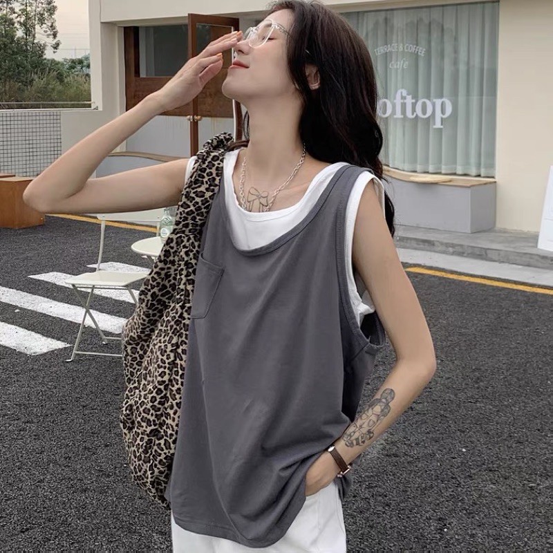 Áo Tank Top 3 Lỗ Unisex  Tay Lỡ Dáng Rộng FreeSize