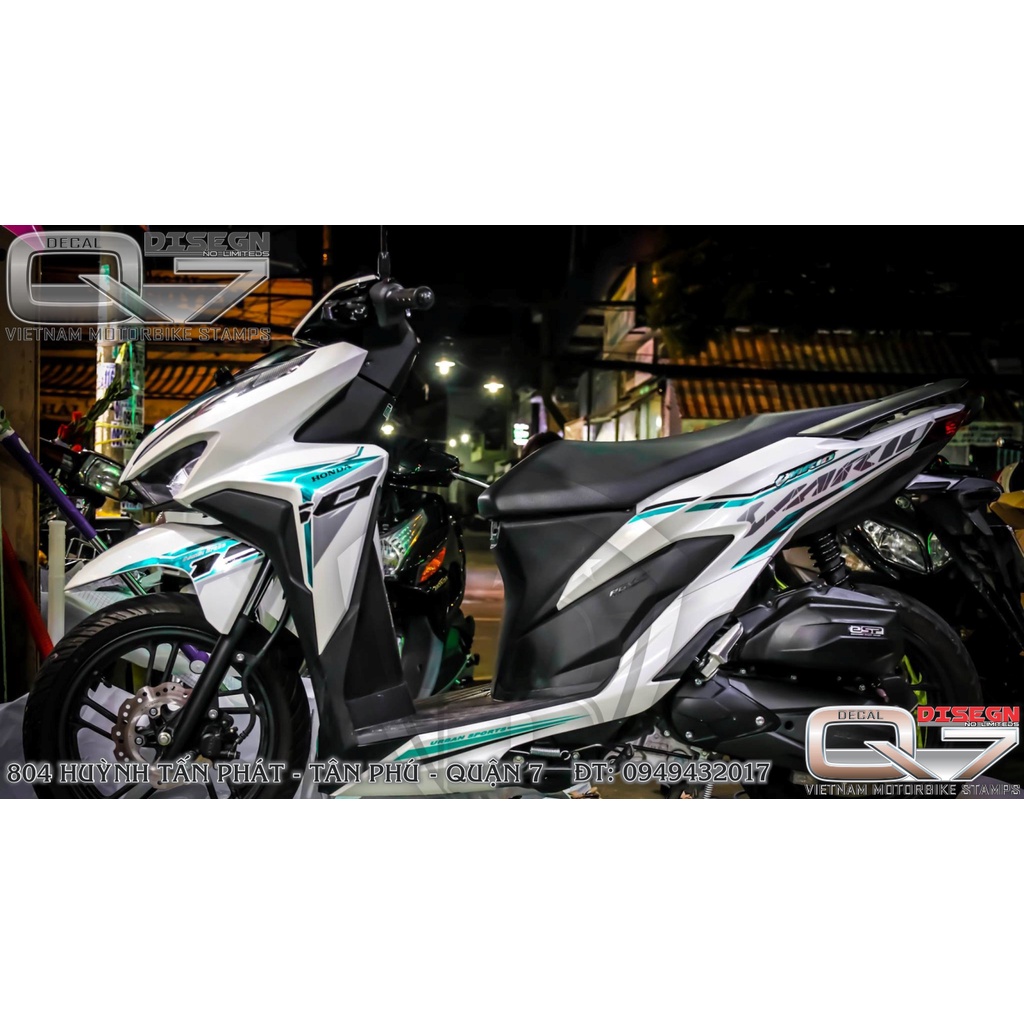 Tem rời vario - xanh trắng - decalq7