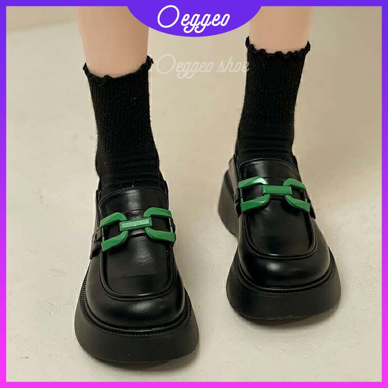 Oeteo Giày Da Đế Dày Thời Trang Dành Cho Nữ