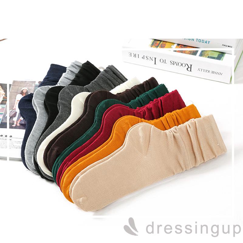 Vớ cotton ống dài rộng màu sắc đơn giản thời trang thu đông cho nữ