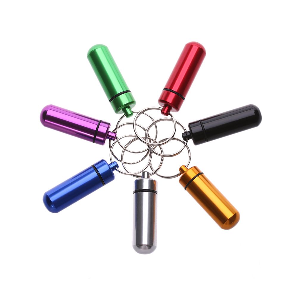 [Hàng mới về] Hộp đựng thuốc và trang sức mini bằng nhựa và nhôm không thấm nước nhiều màu tiện lợi cho du lịch