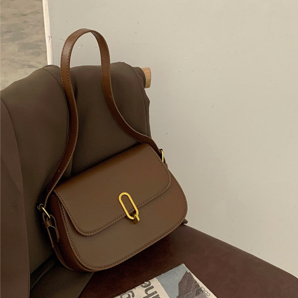 Túi đeo chéo phong cách retro da xịn form chuẩn hàng đẹp La.orie - La007
