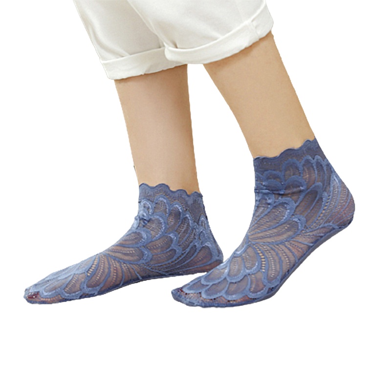 1 Đôi Tất Chân Cotton Phối Ren Gợi Cảm Cho Nữ