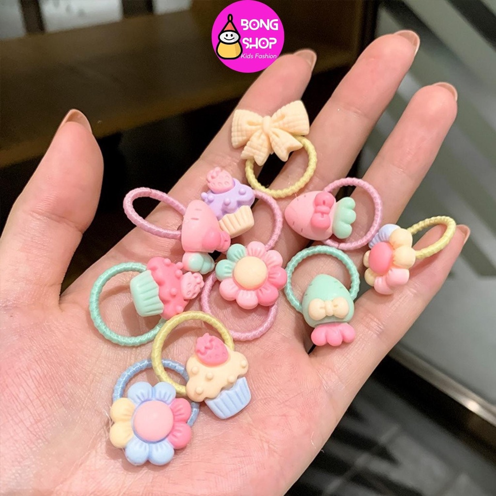 Set 40 dây cột tóc hình hoa trái dễ thương cho bé
