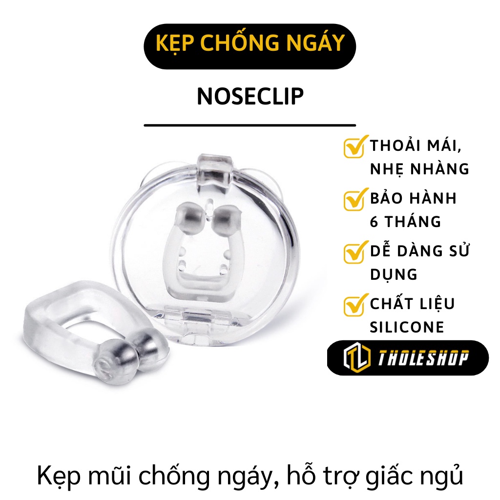 Dụng Cụ Giảm Tiếng Ngáy - Kẹp Mũi Silicon Noseclip, Silicon Từ Tính Chống Ngáy Khi Ngủ 3473